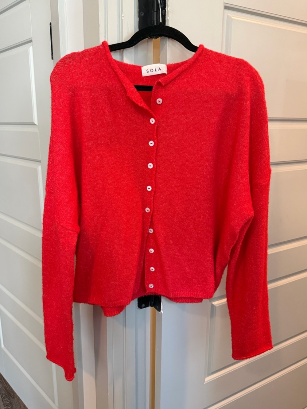 Solai The Label Red Buttondown Cardigan